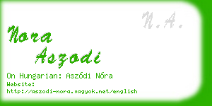 nora aszodi business card
