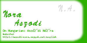 nora aszodi business card